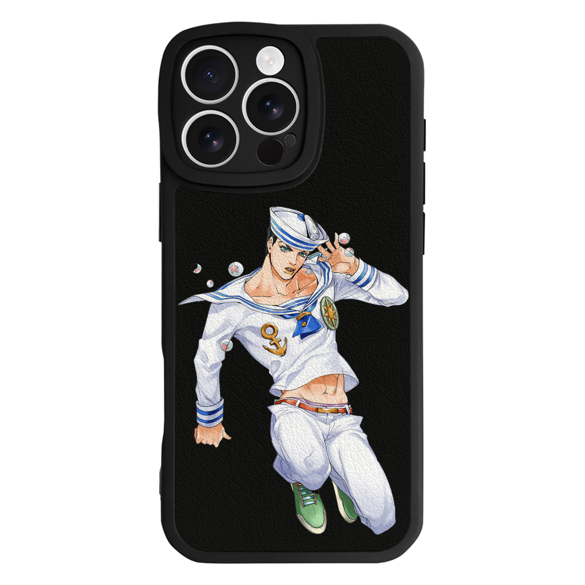 （画像用） ジョジョの奇妙な冒険 東方定助 JoJo's Bizarre Adventure Higashikata Josuke 【iPhone 16シリーズ対応】シリコンスマホケース（レザー調） 材質：シリコン